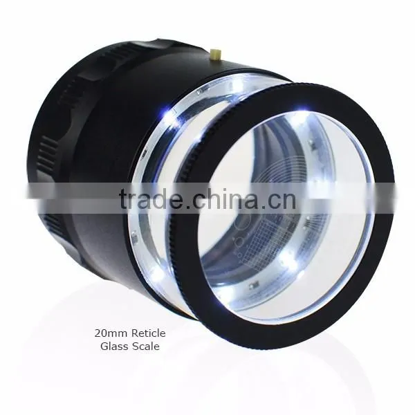 Magnifier Glass 10x 25mm Jewellers Eye Jewel Jewelry Loupe Reticle Scale 20mm with LED LIght