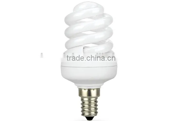 T2 450lm 9w replacement 50w E27 full sprial tri-phosphor energy saving lamp