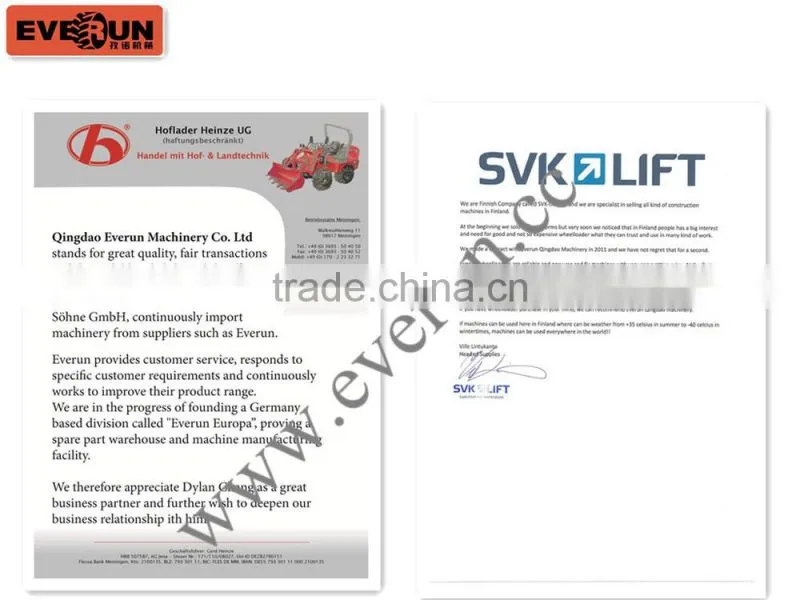 Everun ER08 hydraulic driving small wheel loader zl08 CE certificated with standard bucket