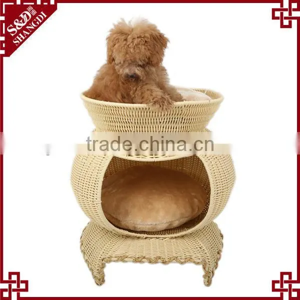 S&D wholesale handicraft breathable waterproof durable plastic PE rattan kennel dog house