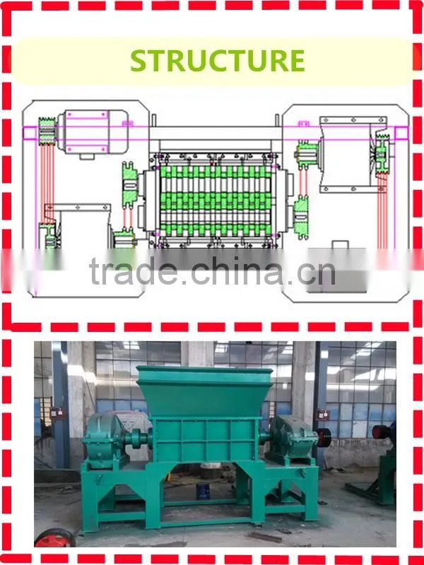 Philippines twin shaft 37kw waste tin can shredding machine small model
