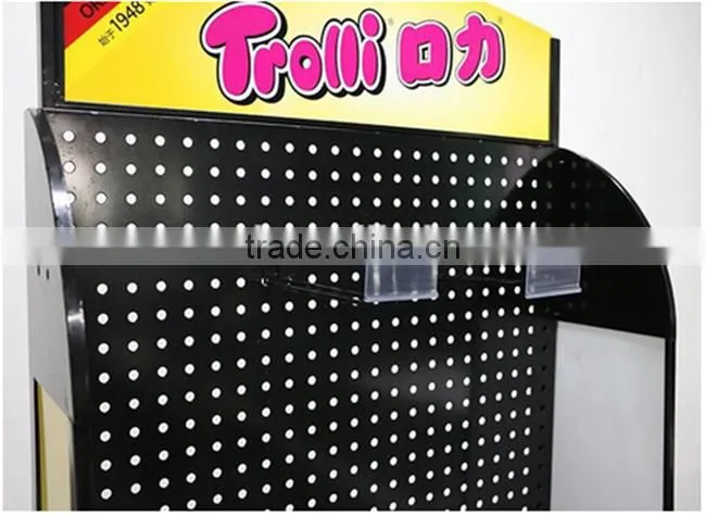 Free-Standing Supermarket Metal Display rack Metal Peg Board