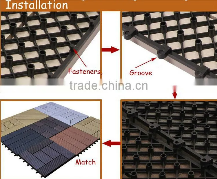 G&S Hot sale good quality solar decking tiles rotproof wpc diy tiles outdoor wpc decking tiles