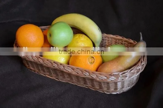 Long Bread Basket, Small Wicker Basket, Handmade Willow Fruit Basket, Table Centerpiece Basket, Small Wicker Storage Basket