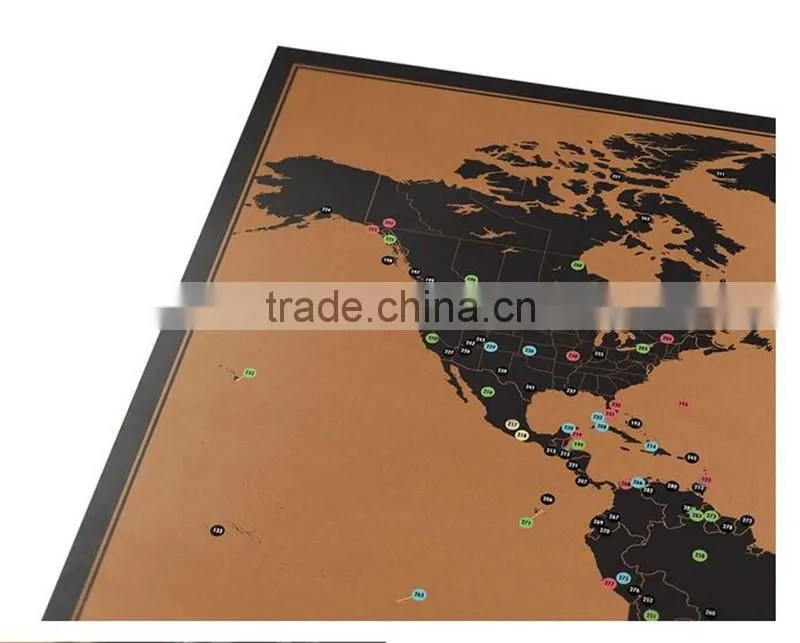 CT-748 New Travel Gift of World Map for Creative Poster Present Black map