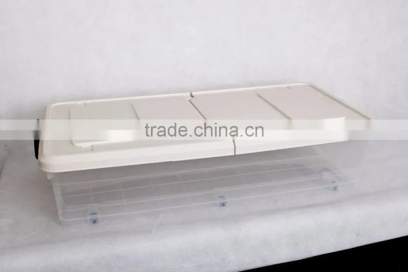 Transparent stackable plastic storage box