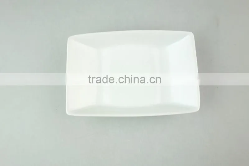 hotel used white porcelain dinnerware type rectangular butter dish without lid