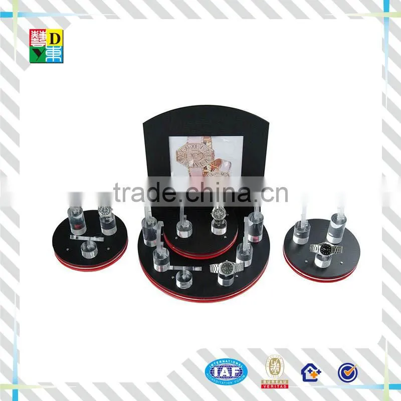 2016 high quality acrylic watch display stand black acrylic watch display wholesale PMMA acrylic display for watch shop use