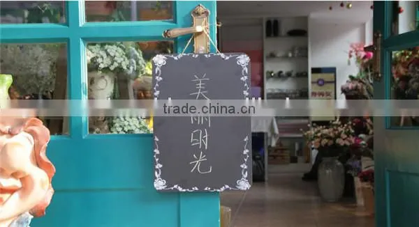 wholesale in stock Creative Hanging Mobile Double Side Wooden Blackboard Writing Board Coffee Shop Message Board 21 * 30 cm