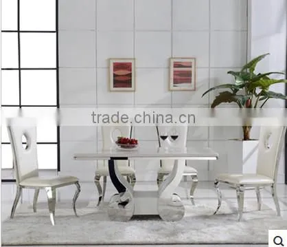 2014 / 2015 fashion stainless steel dining table with marble