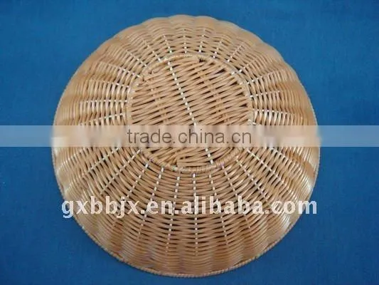 Brown/cyan plastic rope weaving and iron frame storage tray
