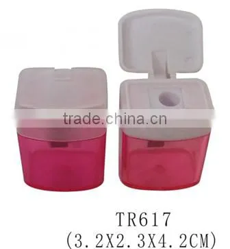 Eco-friendly plastic cylinder shape school pencil sharpener