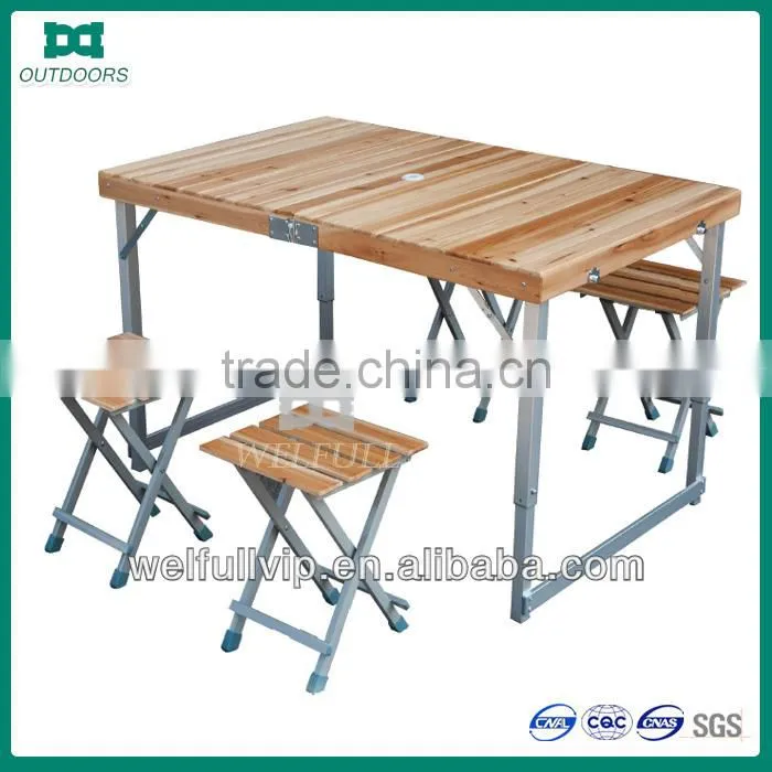 Foldable Camping Set Picnic Table And Chairs Outdoor Wooden