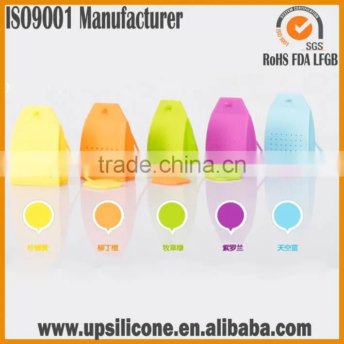 hot ! printed logo food grade flexible newest silicone tea infuser