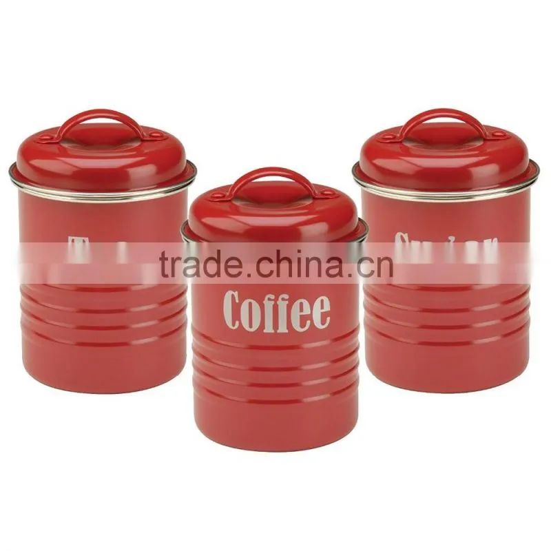 High Quality Airtight Coffee Sugar Tea Metal Kitchen Canister Tin Jar