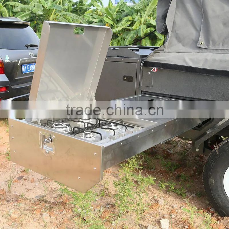 Custom stainless steel kitchen sink for off road camping trailer