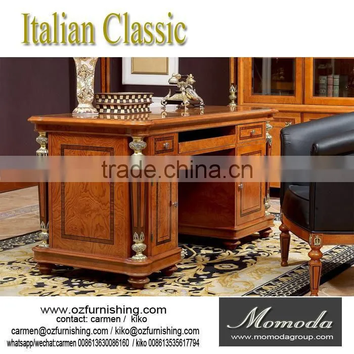 YB29 Luxirious cherry wood executive office desk office furniture /Classical Luxury Italian Design Solid Wood Office Table