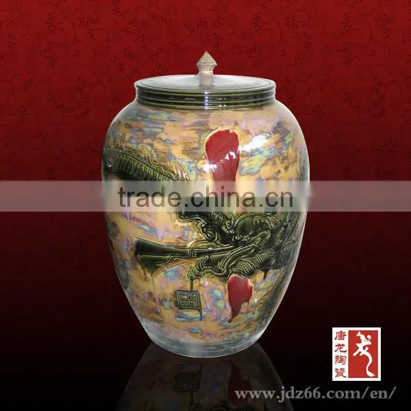 High temperature fired chinese antique porcelain jar for home decoration