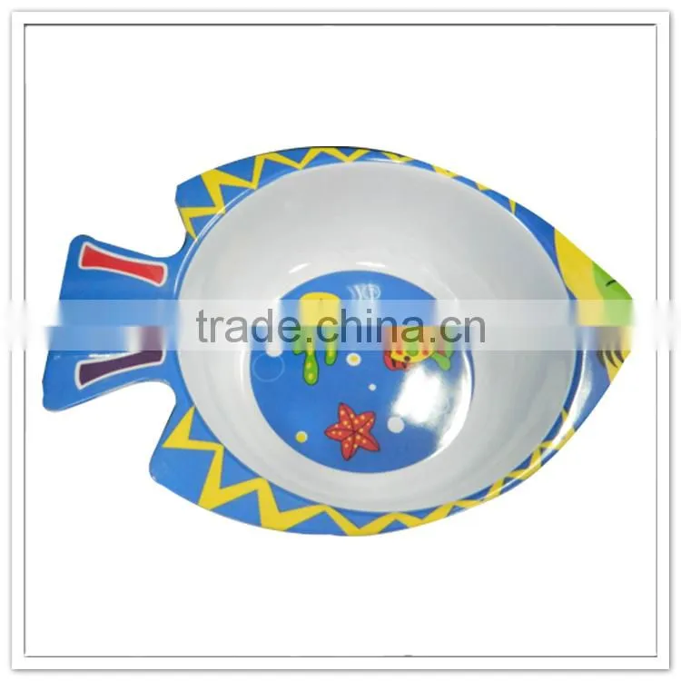 Supermarket hot funny desig baby fish shape melamine bowl for snack