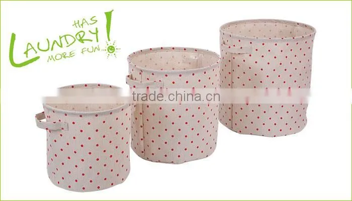 Hot sale cotton and flax Cloth Storage fabric laundry bag with handle