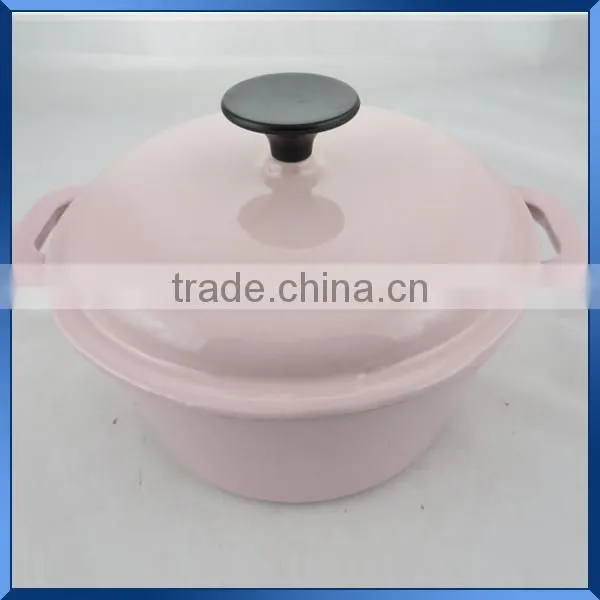 Round cast iron enamelware cookware