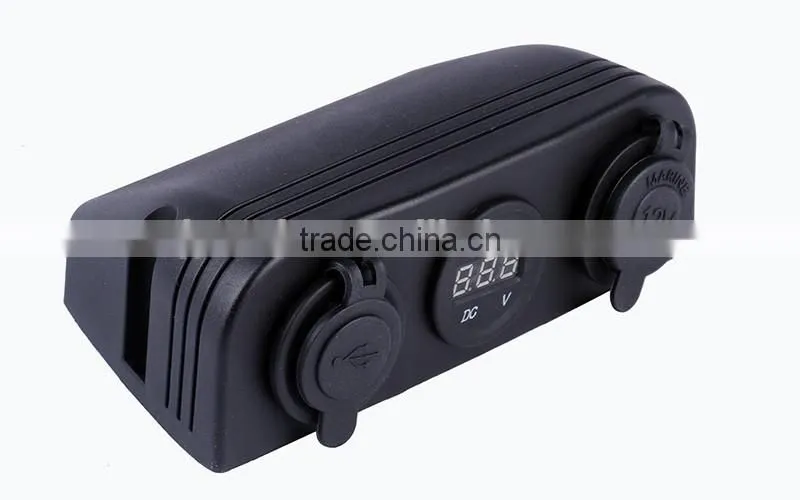 12V USB Charger Voltometer Socket