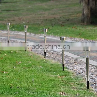 Outdoor Garden Stainless Steel LED Solar Path Landscape Light Lamp NEW