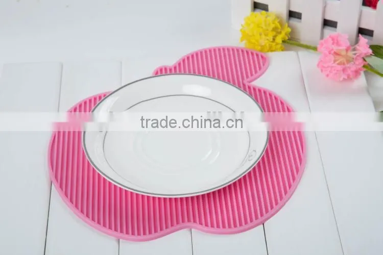 Fancy Cup Mats Apple Shaped Flat Anlti Silp Coaster Cup Insulation Mat