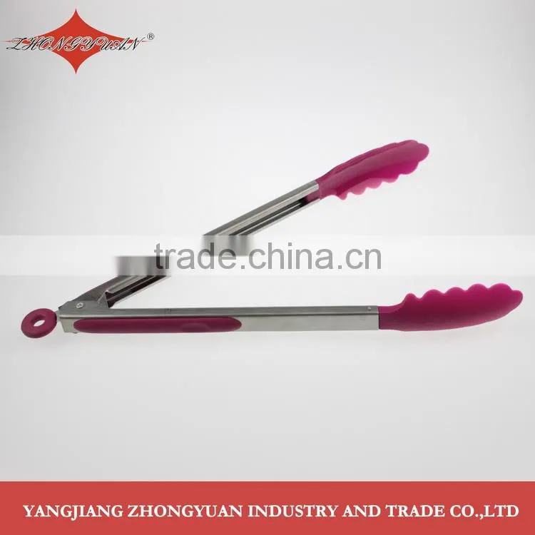 Multi function plastic food clip bbq tongsalad tongs for kitchen accessory