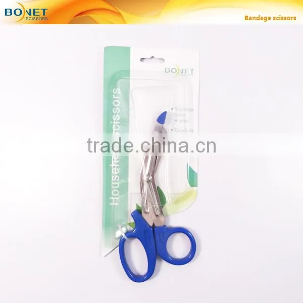 S95004B stainless steel medical plastic handle scissors bandage scissor