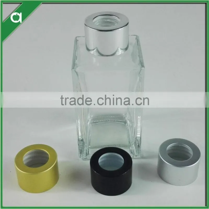 square glass bottle for 100ml reed diffuser with aluminium crown cap