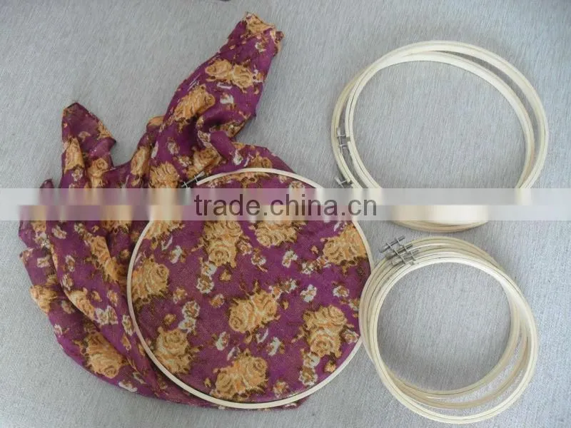 Hand Embroidery Hoops 14 Inch Lot of 3 Bamboo Needlepoint Cross Stitch