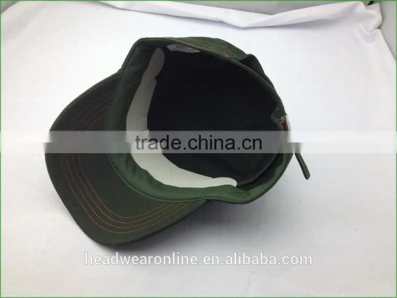 Customize fashion army green Military Caps and flat caps with Dongguan Factory