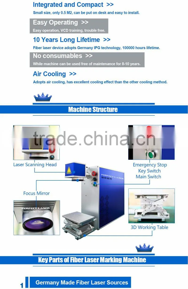 China machinery with 10W/20W/30 optional compact laser mark system