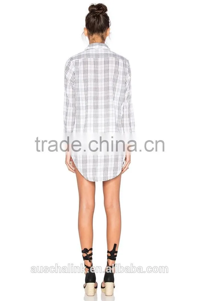 custom women western plaid oversized shirts wholesale OEM service