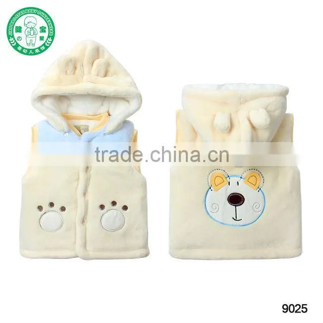 #9025** autumn/winter hot sale baby kids winter warm vest with hood, Baby/children/kid waistcoat, Baby's Heating Vest