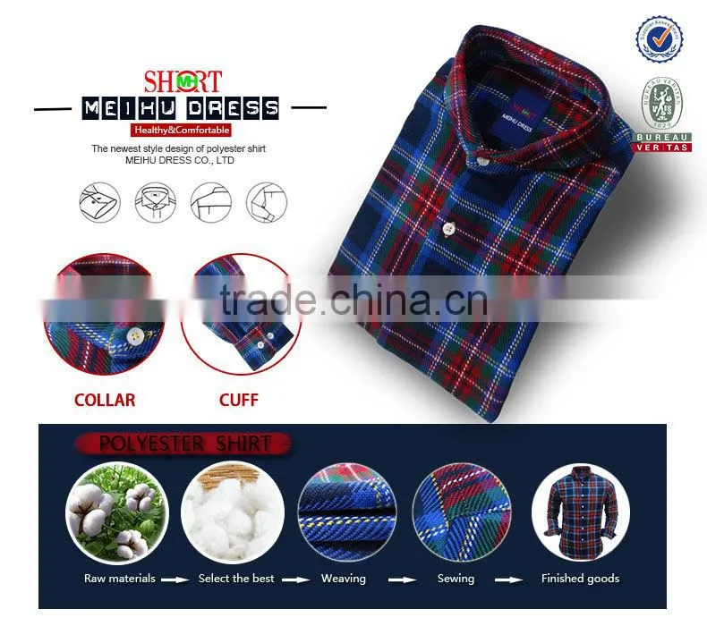 Custom color contract men's plaid shirts spread collar slim fit