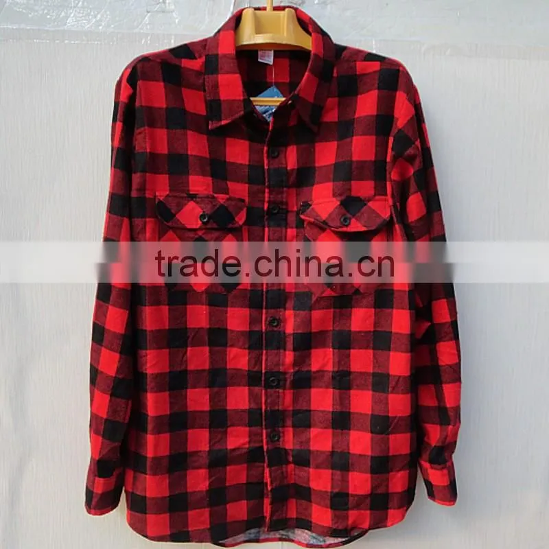 Classic good quality plaid pattern long sleeve two pocket fashion boy's shirt