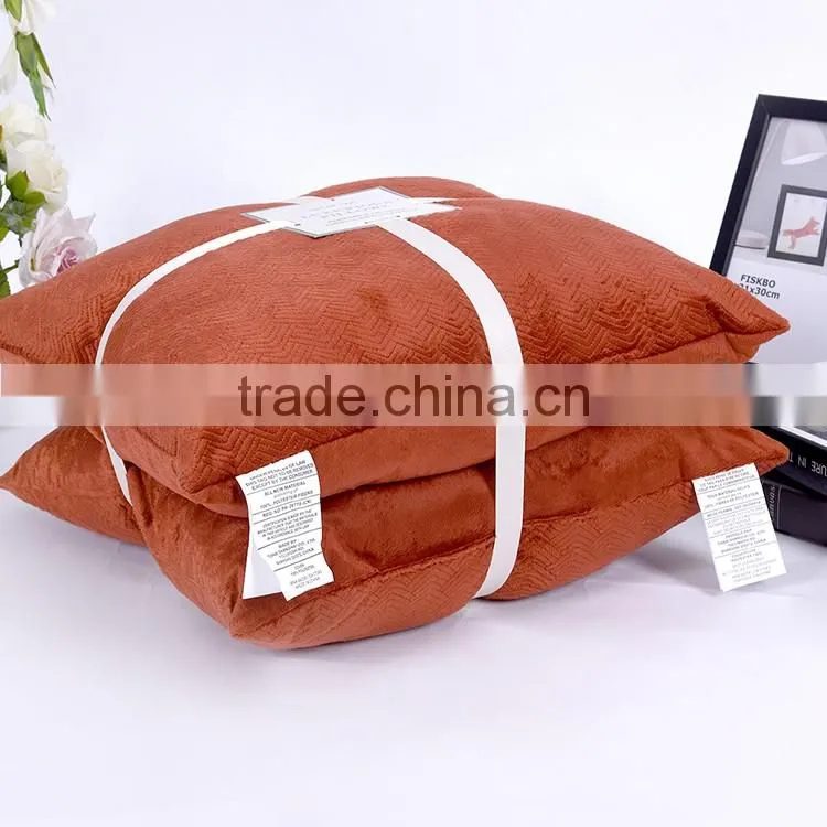 Customized quilt design decorative pillow, solid micromink pillow set, pillow set made in china