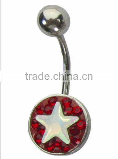 Five pointed star piercing body jewelry display