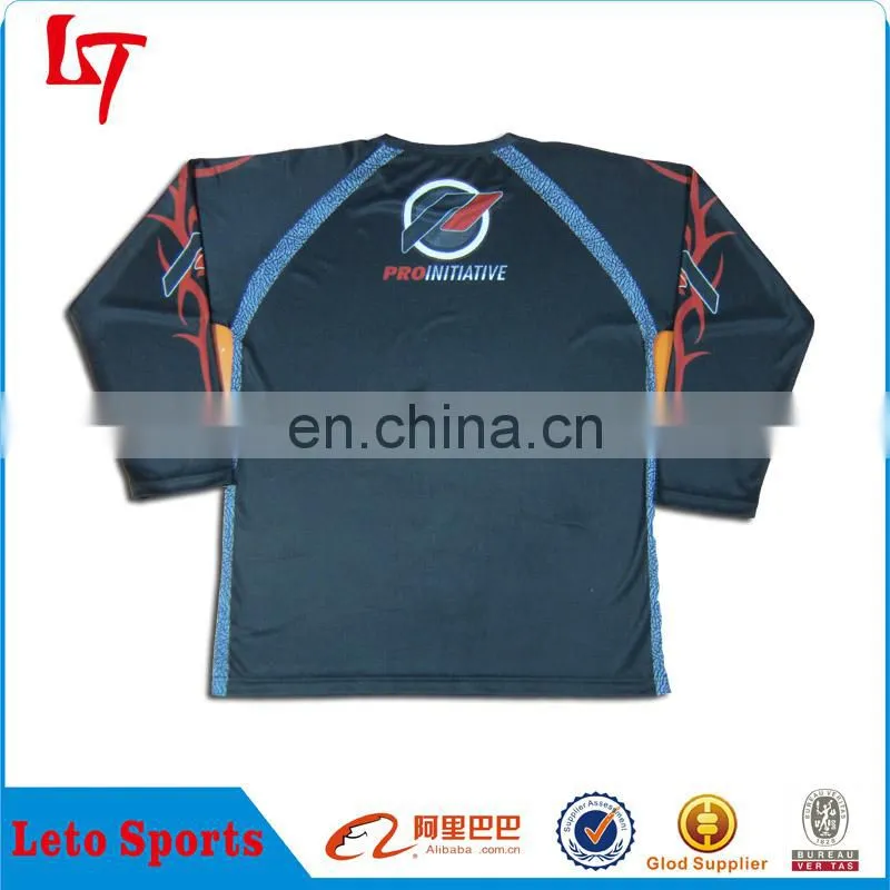 100% polyester sublimated printing lacrosse jerseys with long sleeves