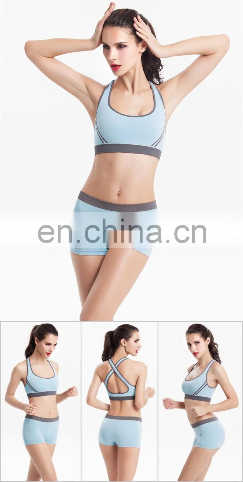 Top quality Wholesale Seamless Hot Sexy Custom Women Sports Bra+Brief