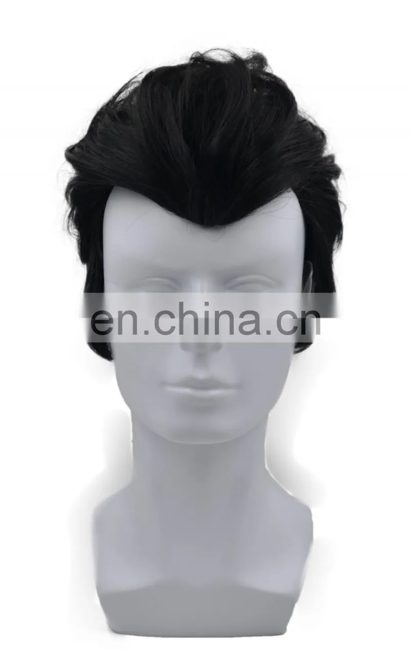 MCW-2355 New 2017 synthetic wig black short straight man hair wig most popular singer Elvis Presley cosplay wig