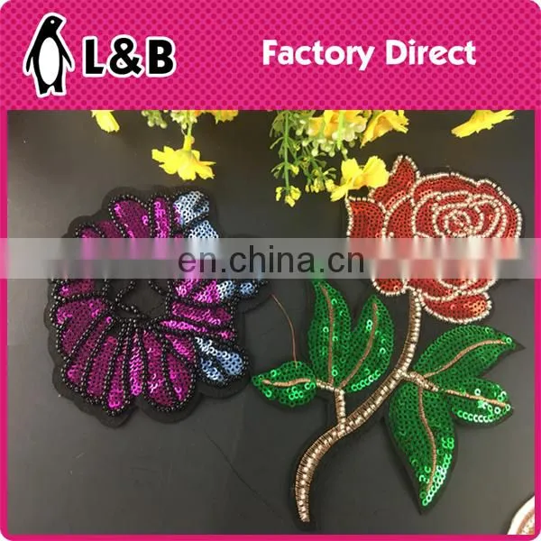 wholesale new design popular fashion sequin patch with beads