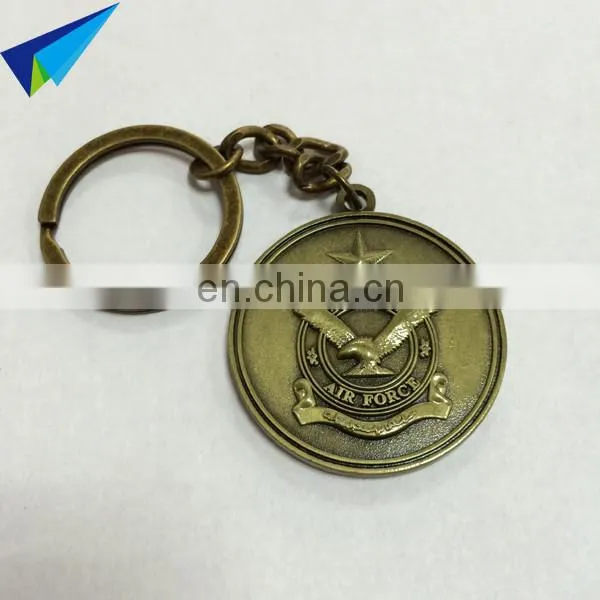 Popular style custom logo metal keychain no minimum order