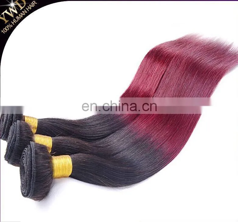 100% human ombre hair red human hair weaving, brazilian ombre weave hair, human hair weave ombre hair