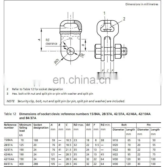 China Forged steel socket clevis