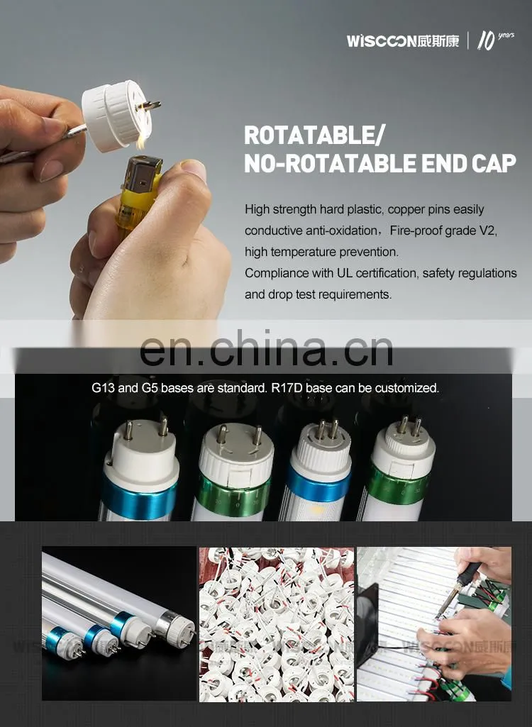 Dimming T8 led tube 4ft 3000K-7000k 100-170lm/w