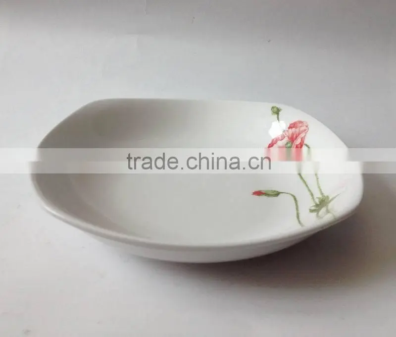 20pcs high quality Square Shape fine Decal Porcelain Dinner Set