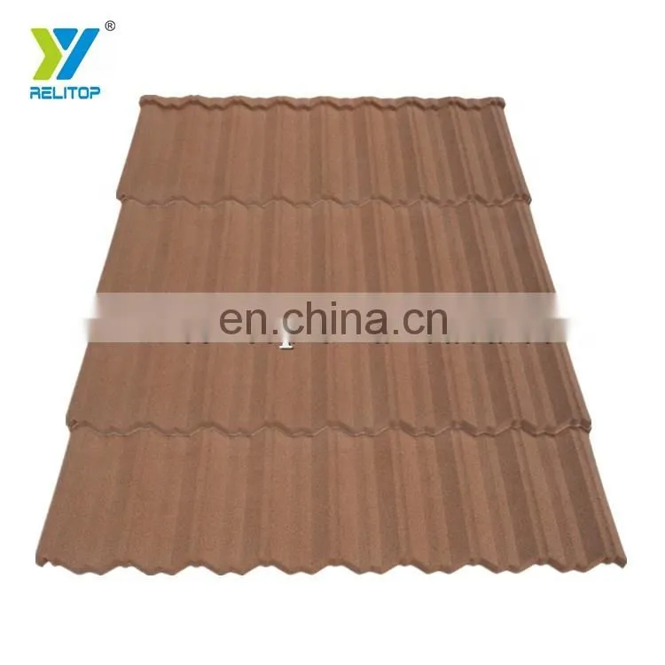 Modern Style Coffee Black Nosen Type Stone Coated Steel Roof Tile 0.3mm 0.35mm 0.4mm 0.5mm Metal Roofing Sheet